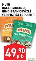 MUNİ BALLI TARÇINLI HİNDİSTAN CEVİZLİ YER FISTIĞI TOPU 80 G fiyat ve kampanya bilgisi